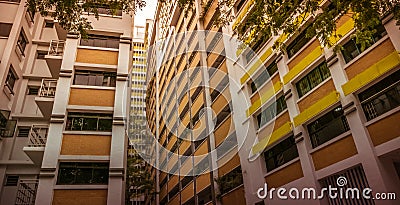 Close-up of Singapore public residential housing apartment in Bukit Panjang. Stock Photo