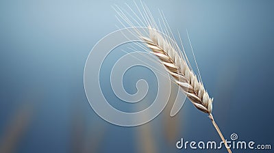 A close up of a single stalk of wheat in the air, AI Stock Photo