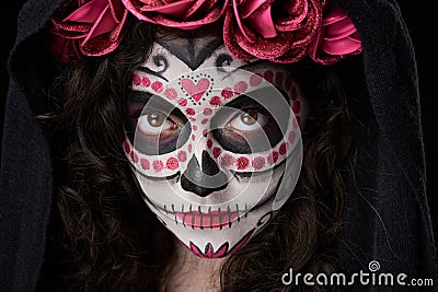 Close up of skull make up Stock Photo