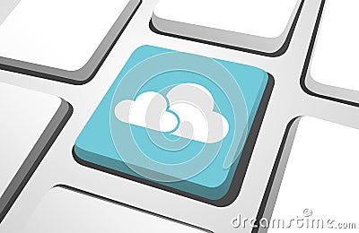 Close-Up Of Sky Blue Cloud Computing Computer Icon Stock Photo