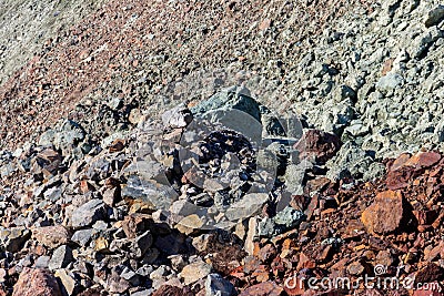 Close-up of slag heap of iron ore quarry Stock Photo