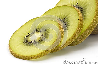 Close-up of sliced kiwifruit Stock Photo
