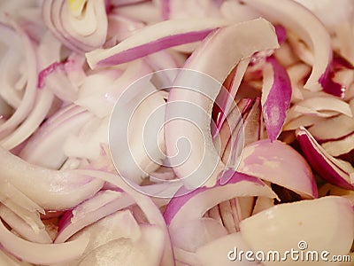 Close up of slices of shallot Stock Photo