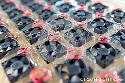 Close-up small plastic computer coolers Stock Photo