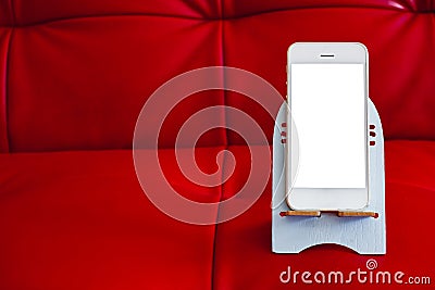 Close up of smartphone with white screen Stock Photo