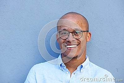 Close up smiling african american businessman with glasses Stock Photo