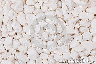 Close up of smooth and white pebbles or stones Stock Photo