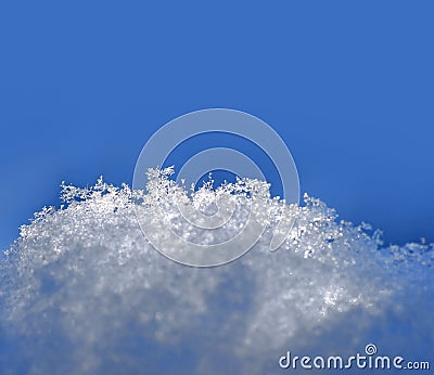 Close up of snow crystals Stock Photo