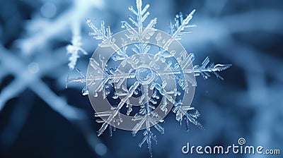 a close up of a snowflake Stock Photo