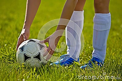 Close up of a soccer ball Stock Photo