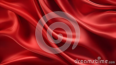 Close up of a soft Satin Texture in red Colors. Elegant Background. Stock Photo