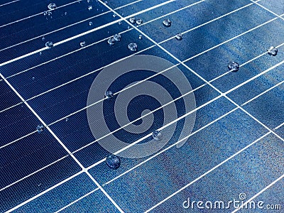 Solar cell panel with nanotechnology coating Stock Photo