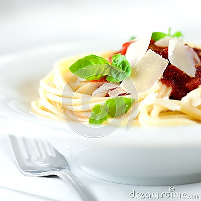 Close up of spaghetti Stock Photo