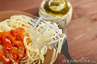 Close up spaghetti Stock Photo