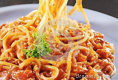Close up spaghetti Stock Photo