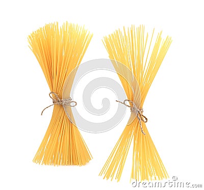 Close up of Spaghetti isolated. Stock Photo