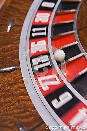 Close up of spinning roulette wheel Stock Photo
