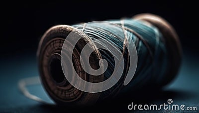 Close up of spool and thread, sewing item for textile industry generated by AI Stock Photo