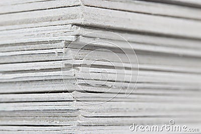 Close-up of stack gray cardboard Stock Photo