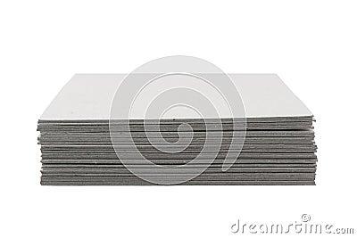 Close-up of stack gray cardboard. Stock Photo