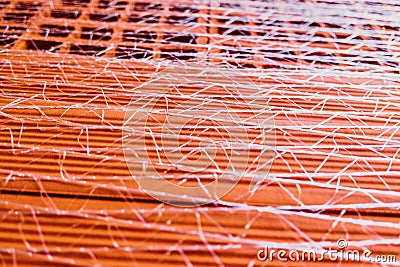 Close-up of a stack of packed bricks, to use as background in architectural themes Stock Photo