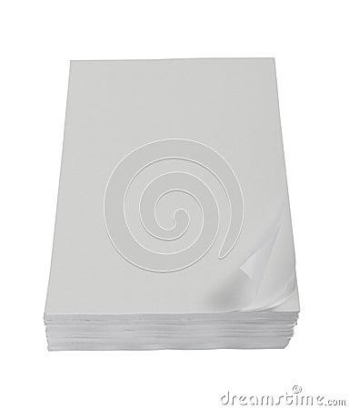 Close up of stack of papers with curl Stock Photo