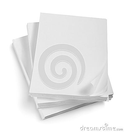 Close up of stack of papers with curl Stock Photo