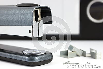 Close up of a stapler with staples Stock Photo