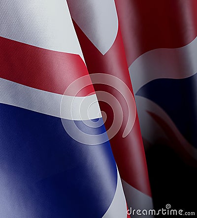 Close-up of the state flag of Great Britain Cartoon Illustration