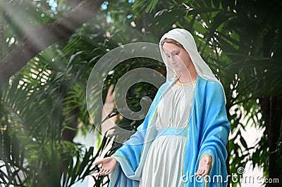 Statue of Our lady of grace virgin Mary Stock Photo