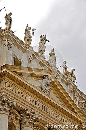 Facade of St. Peter`s Basilica Editorial Stock Photo