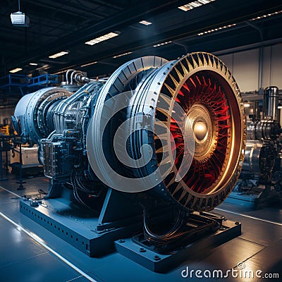 Close up of a steam turbine Stock Photo