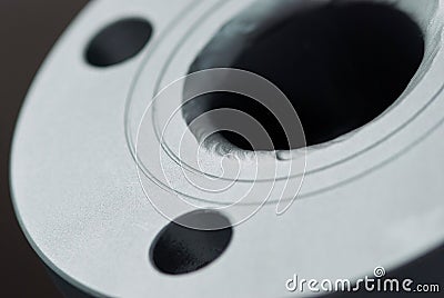 Close-up of steel flange Stock Photo