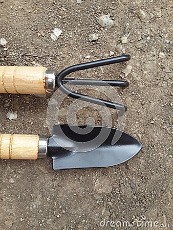 Steel hand cultivators Stock Photo