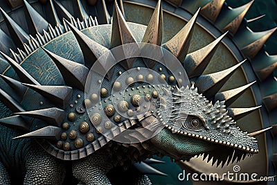 close-up of stegosaurus' distinctive plates Stock Photo