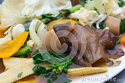 Mixed vegetable stir fry Stock Photo