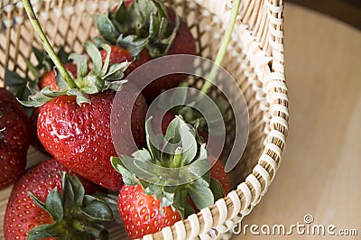 Close up strawberry basket Stock Photo