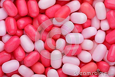 Close up of strawberry flavor breath fresheners Stock Photo