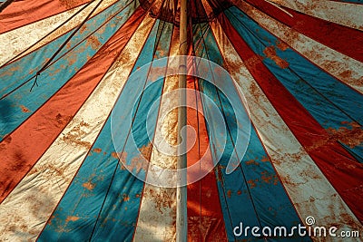 a close up of a striped tent Stock Photo