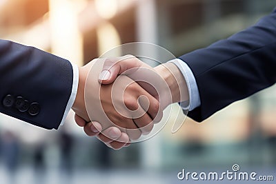 close-up of strong male handshake Stock Photo