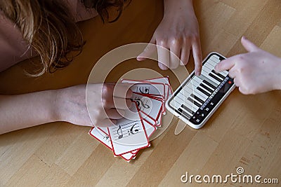 Close-up study of music theory and musical notation Stock Photo