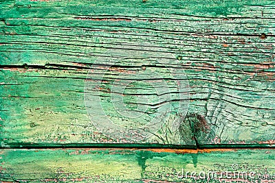 Close-up on the Surface of an Old Wooden Green Door Stock Photo