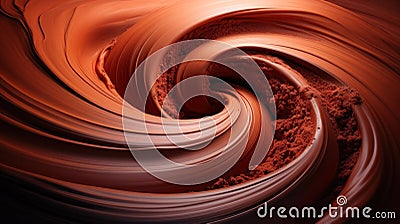 A close up of a swirl in brown and red, AI Stock Photo