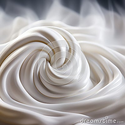 A close up of a swirl of whipped cream, AI Stock Photo