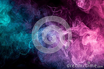 Pattern, Neon pink, blue and purple smoke Stock Photo