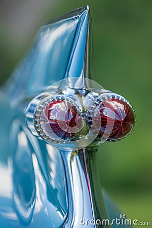 Close up of the tail lights of a classic car from 1959 Editorial Stock Photo