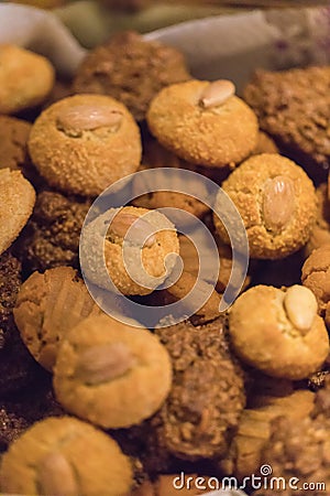 Close up of tasty and homemade christmas cookies Stock Photo