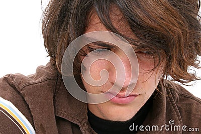 Close Up of Teen Boy Crying Stock Photo