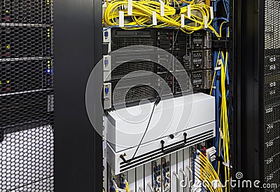 Close up telecom equipment of cellular data terminal Stock Photo