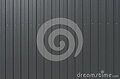 Close up Texture. Sheet Metal profile, dark gray Stock Photo